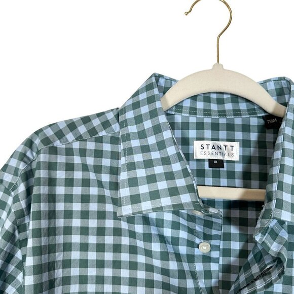 NEW Stantt Plaid Performance Button-Down Shirt Size XL Green Plaid - Picture 4 of 5